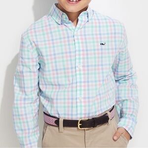 Vineyard Vines Boy’s Multicolor Gingham Shirt button down, size large (16)